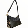 Natalie Med. Black quilted leather evening bag