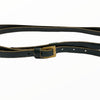 Petrol leather snake-print thin belt