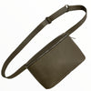 Grey unisex minimal leather belt bag