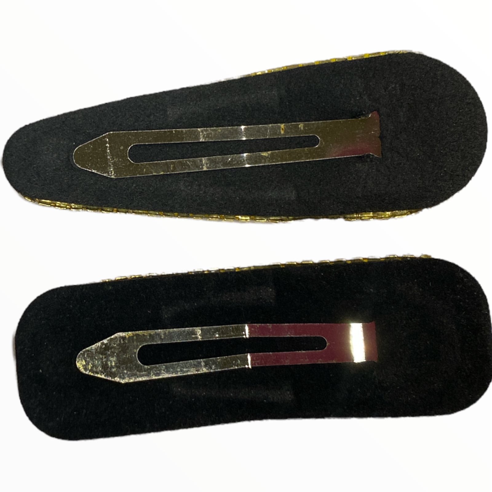 Yellow gold luxury hair clips