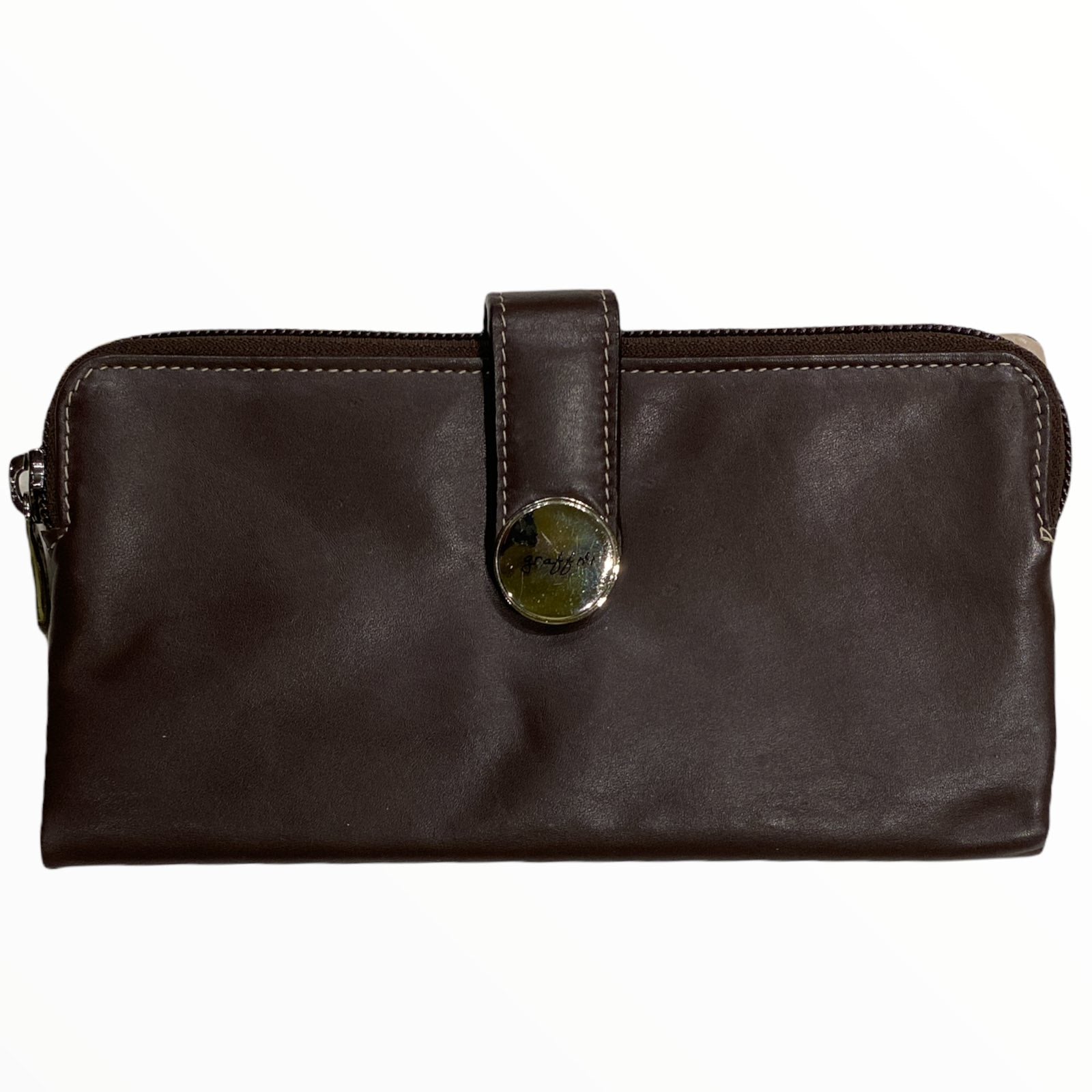 Brown with beige leather wallet