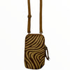 Taba-beige zebra-print mobile leather case