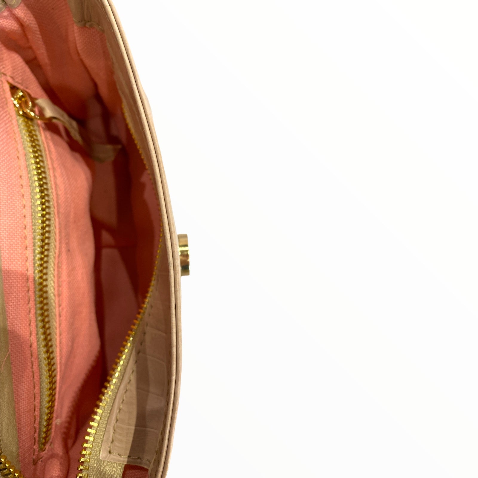 Mandy mini. Nude crocο-print leather limited edition bag