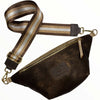 Brown calf-hair and gold leather belt bag
