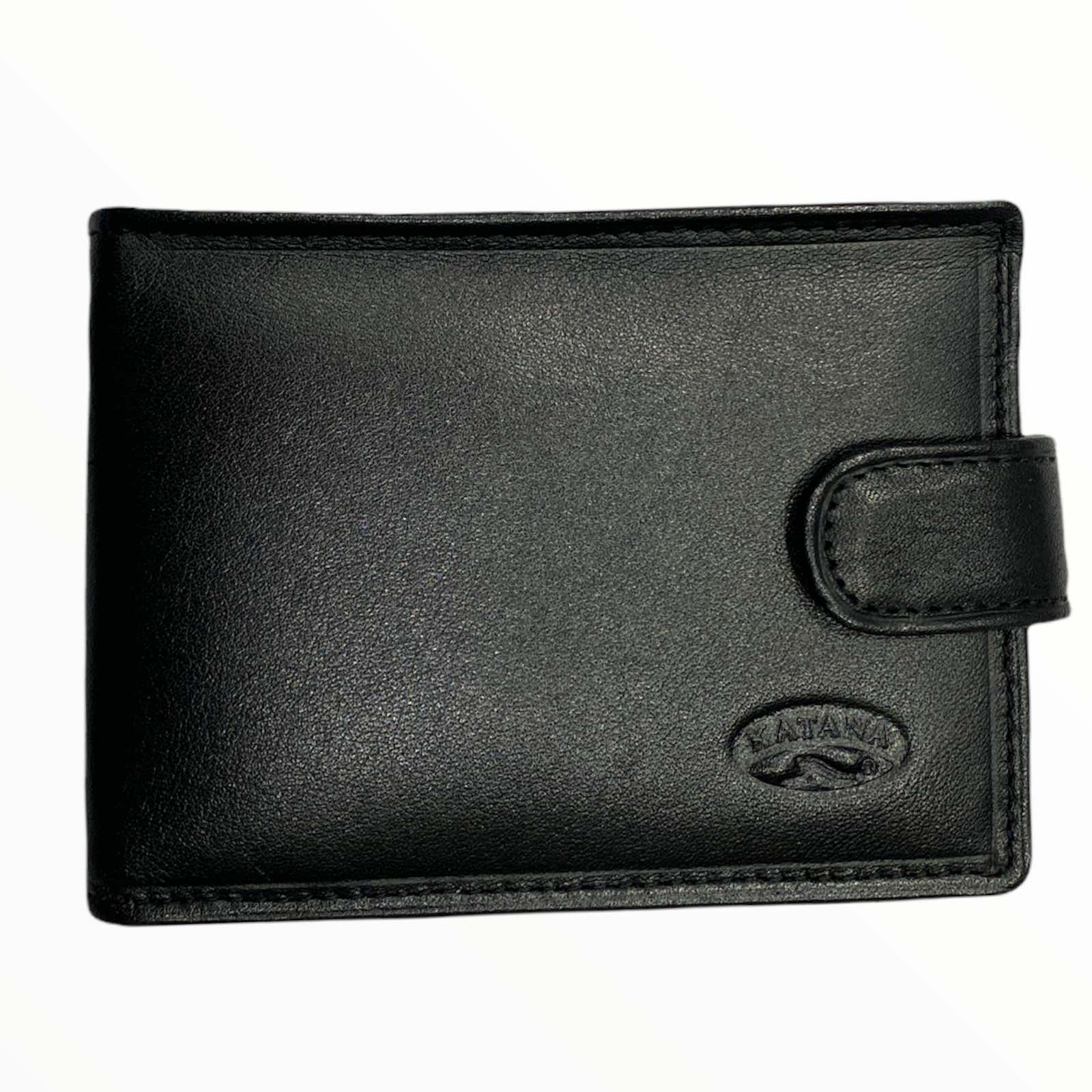Black leather unisex wallet