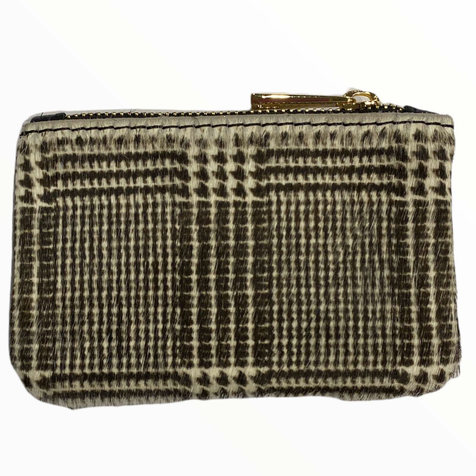 White and brown leather key holder