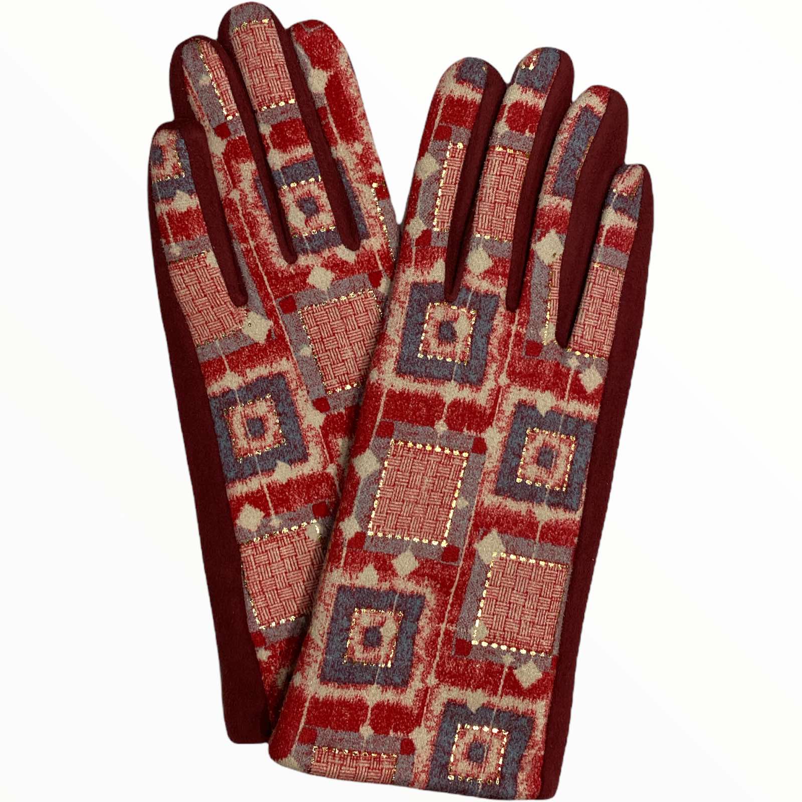 Burgundy fashion gloves