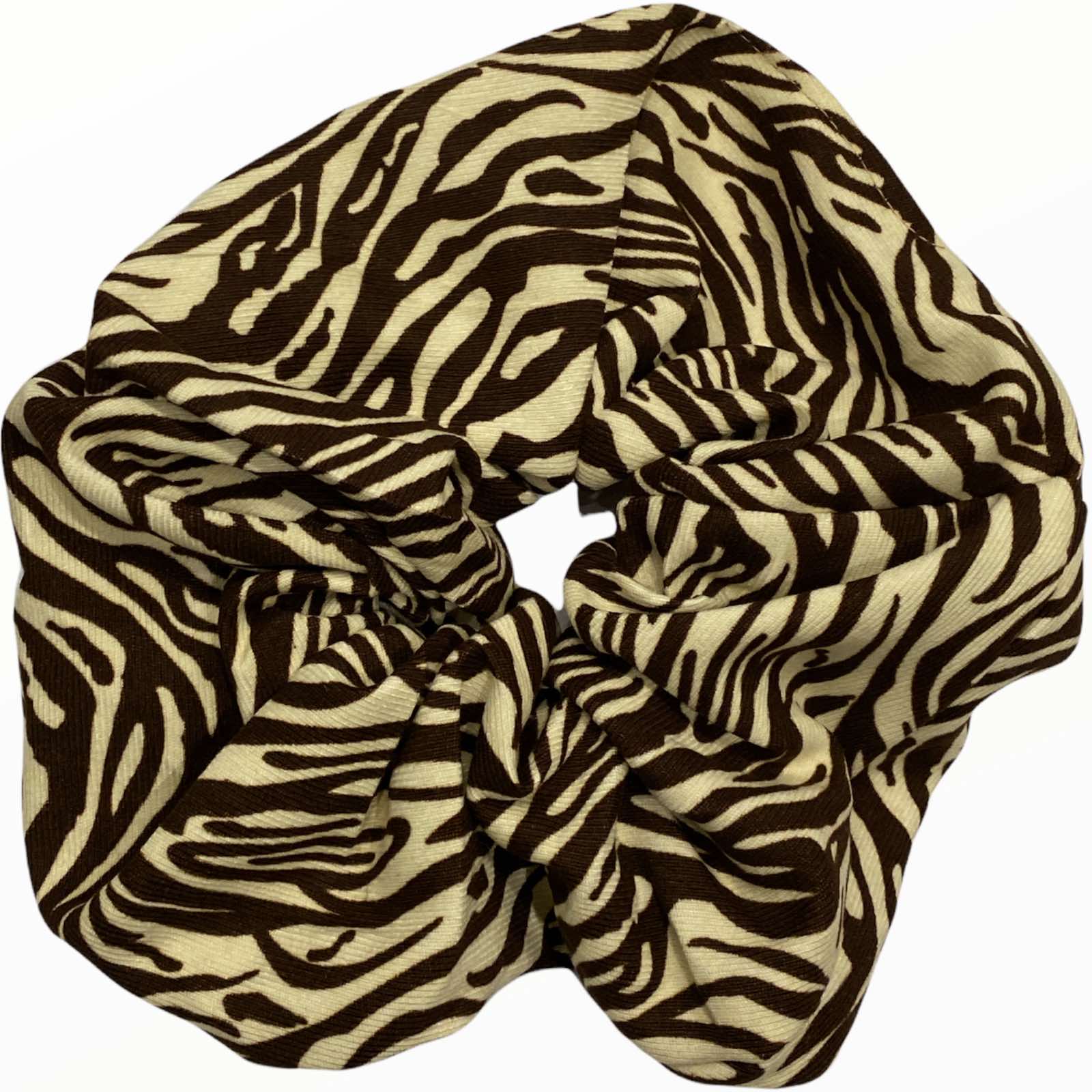 Brown-beige zebra-print XL hair elastic