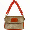 Mandy mini. Gold-coral leather limited edition bag