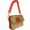 Mandy mini. Gold-coral leather limited edition bag