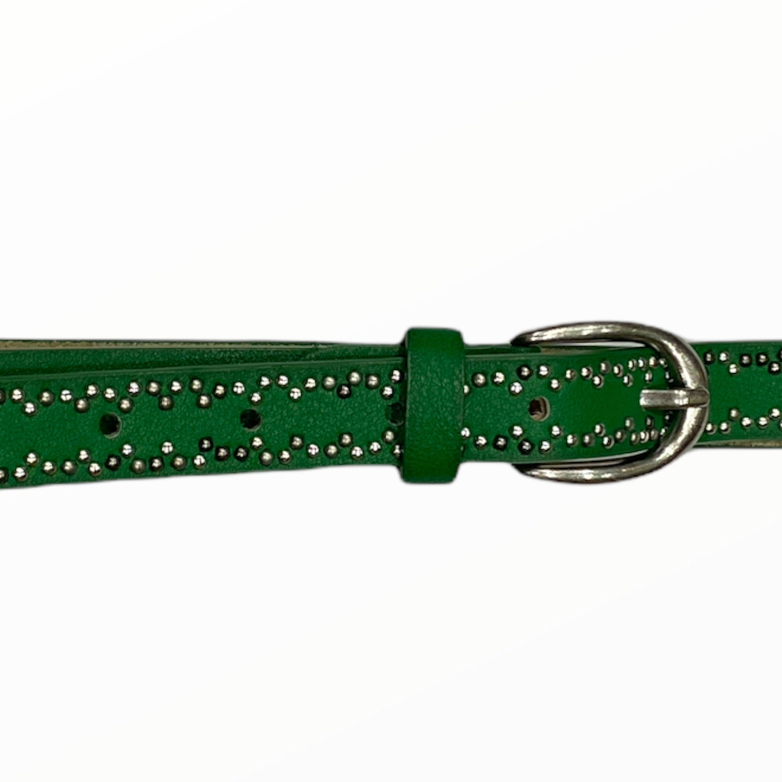 Green trendy eco leather belt