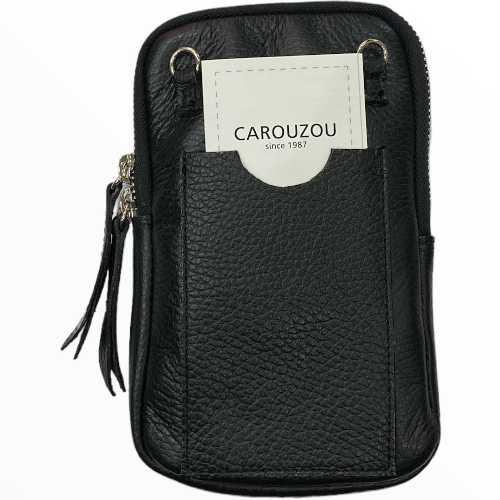 Animal-print calf-hair mobile leather case