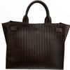 Greta M. Blue calf-hair and brown leather tote bag