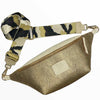 XL gold and vanilla leather belt bag