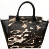 Gina large. Cow-print calf-hair leather tote bag