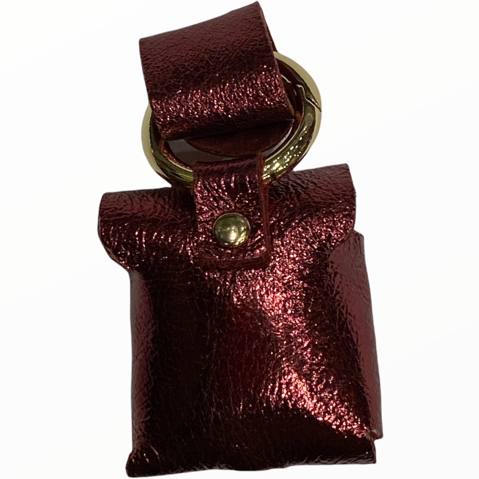 Red wine leather air pods case