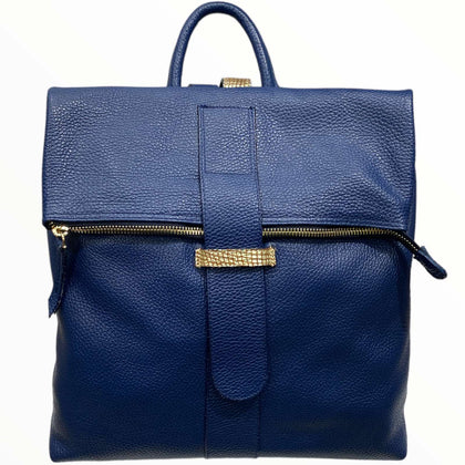 Porpi. Royal blue leather backpack