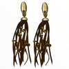 Brown leather rain earrings