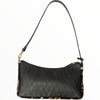 Natalie Med. Black quilted leather evening bag