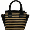 Gina mini. Black and beige calf-hair leather tote bag