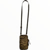 Dark brown-beige zebra-print mobile leather case