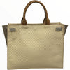 Greta L. Beige quilted and art leather tote bag