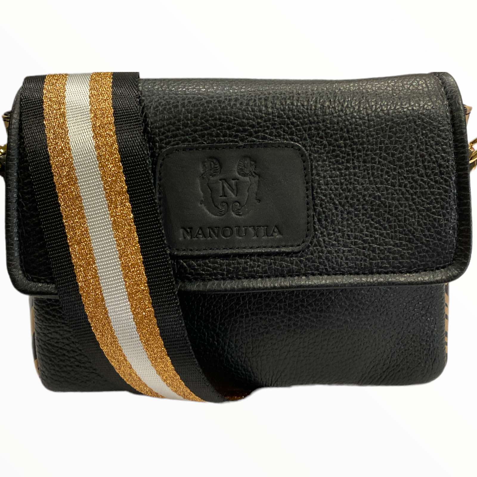 Mandy mini. Black-beige leather limited edition bag