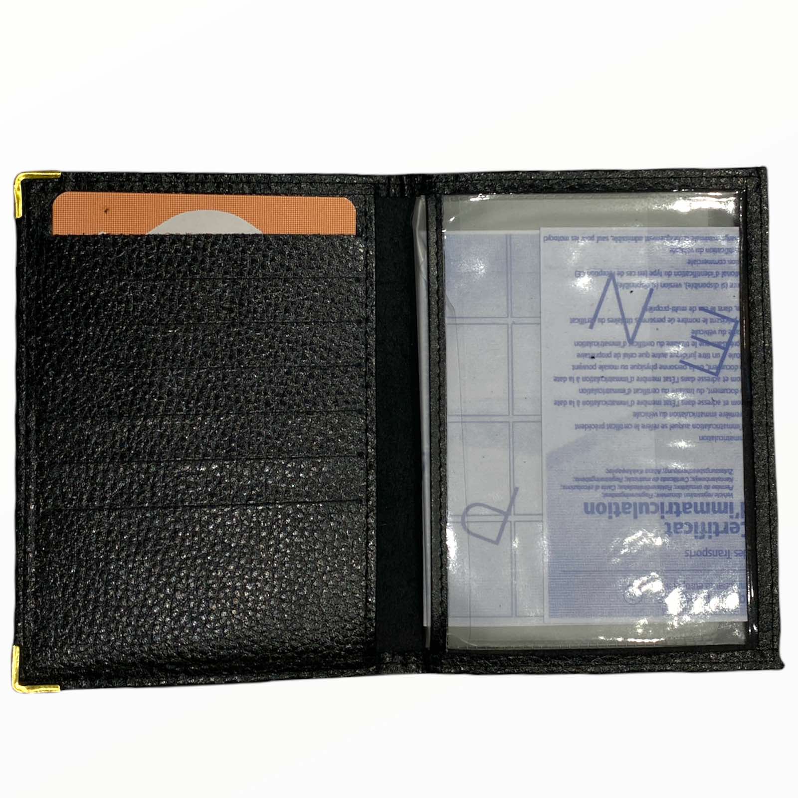 Black leather unisex card holder