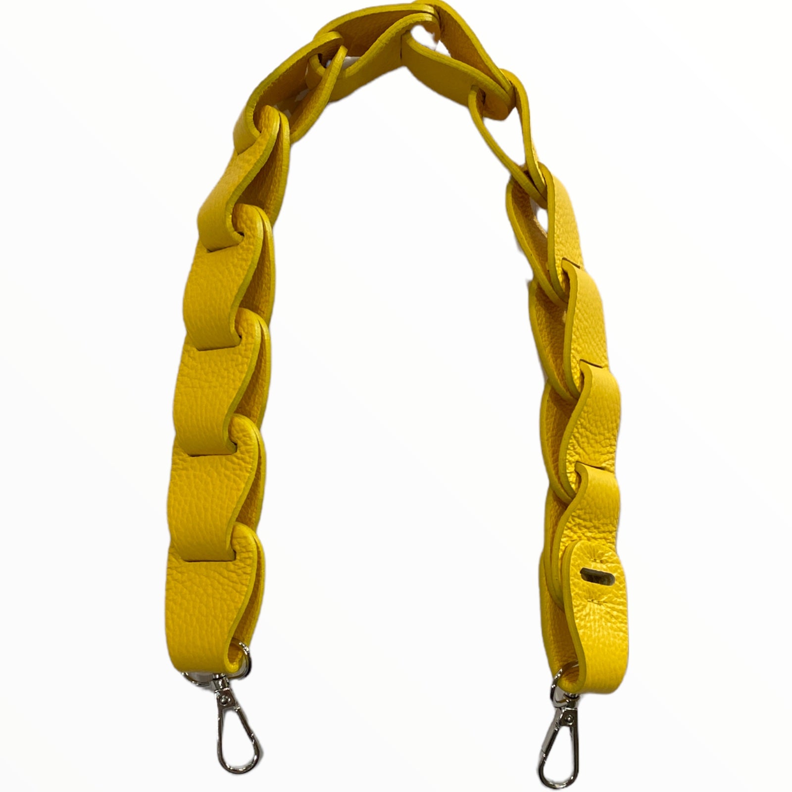 Yellow leather shoulder strap