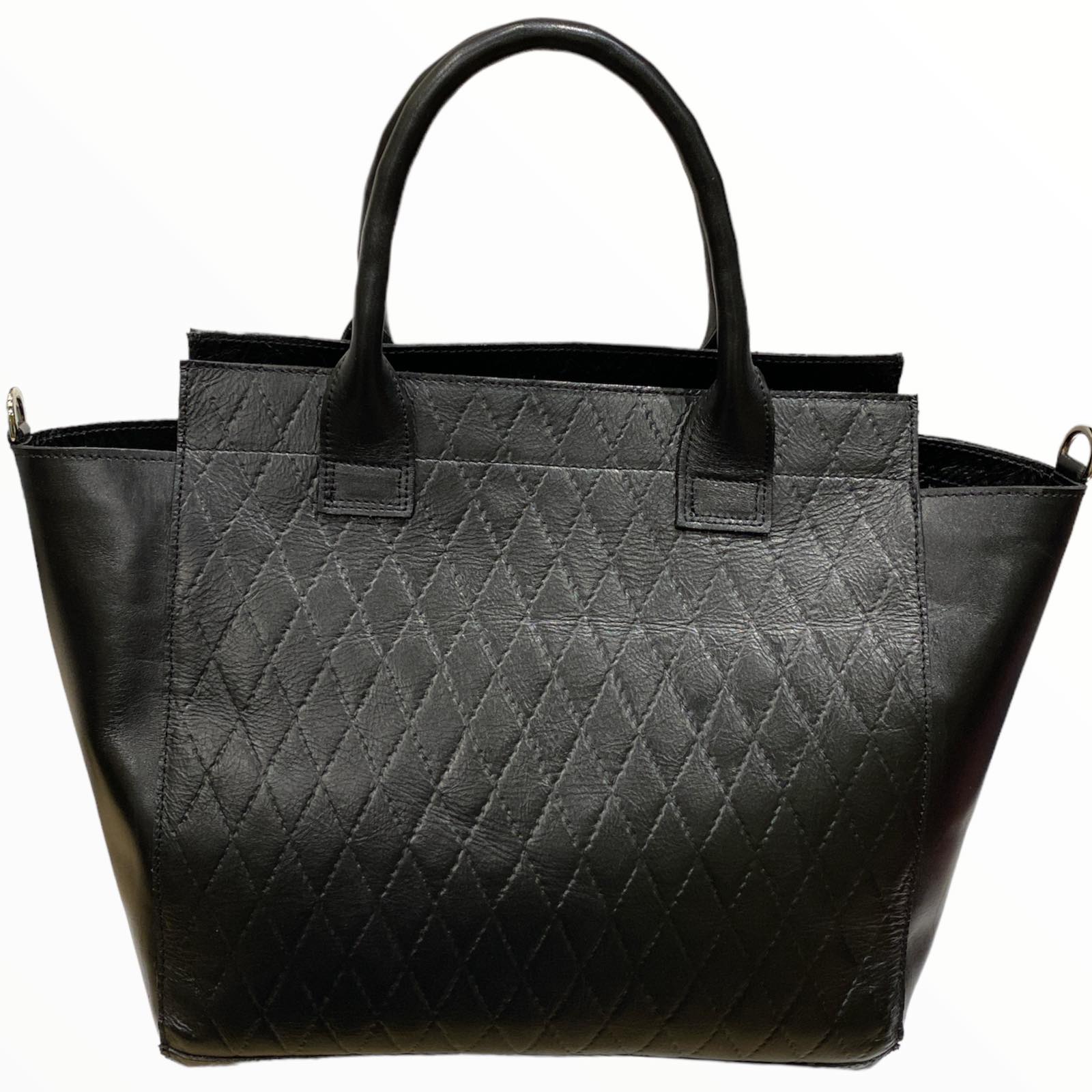 Gina large. Cow-print calf-hair leather tote bag