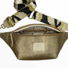XL gold and vanilla leather belt bag