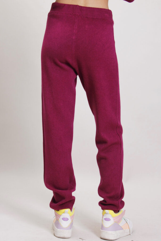MAGENTA KNITTED PANTS