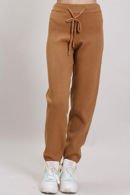 CAMEL KNITTED PANTS