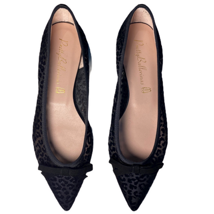Pretty ballerinas black leopard transparent shoes