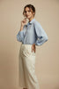 SKY BLUE COTTON ART SHIRT WITH 3D BACK DETAILS