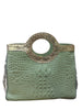 CIRCLE. SAGE GREEN 3D LEATHER ART 1 & ONLY BAG
