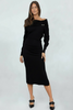 BLACK CHIC OPEN SHOULDER DRESS