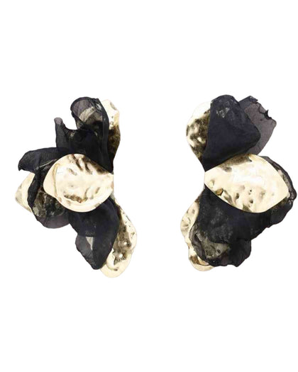 HALF FLOWER STATEMENT EARRINGS