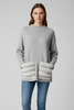 GREY PULLOVER WITH 3D ECO-FUR POCKETS