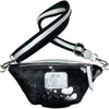 MINI. BLACK AND SILVER ART BELT BAG