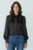 BLACK BOW NECK ART BLOUSE