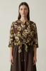 BROWN LIME FINE SHIRT WITH SILK