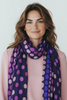 PURPLE POLKA DOT PLISSE SCARF