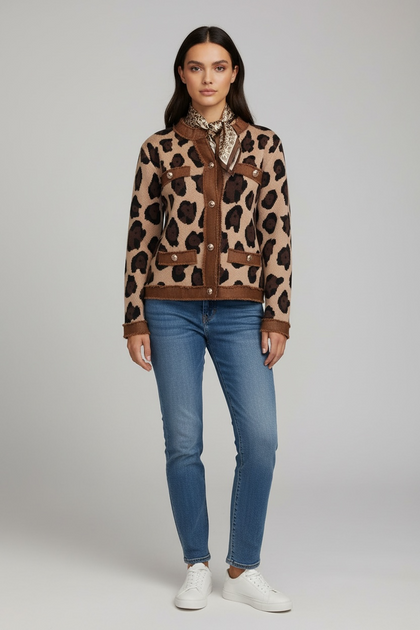 ANIMAL PRINT CHIC CARDIGAN-BLAZER