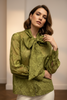BOW NECK LIME ART BLOUSE