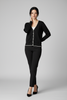 BLACK CARDIGAN WITH PEARL DETAILS