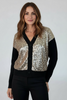 BLACK CARDIGAN WITH GOLD SEQUINS