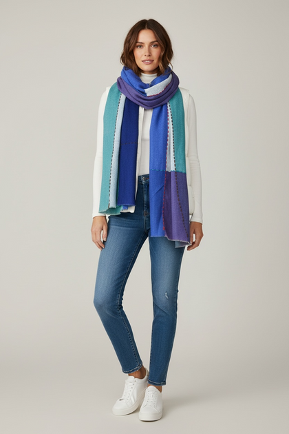 TIFFANY AND LILAC GEOMETRIC ART SOFT SCARF