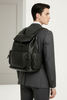 BLACK OVERSIZED LEATHER BACKPACK
