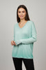 LAGOON TEAL V TOP WITH LUREX DETAILS